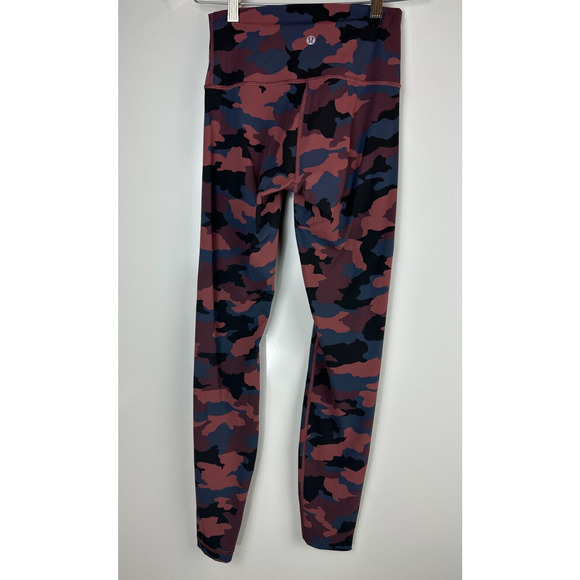 Lululemon Wunder Under High Rise Tight 28" Full On Camo Smoky Red Women's Size 4 - Picture 2 of 13